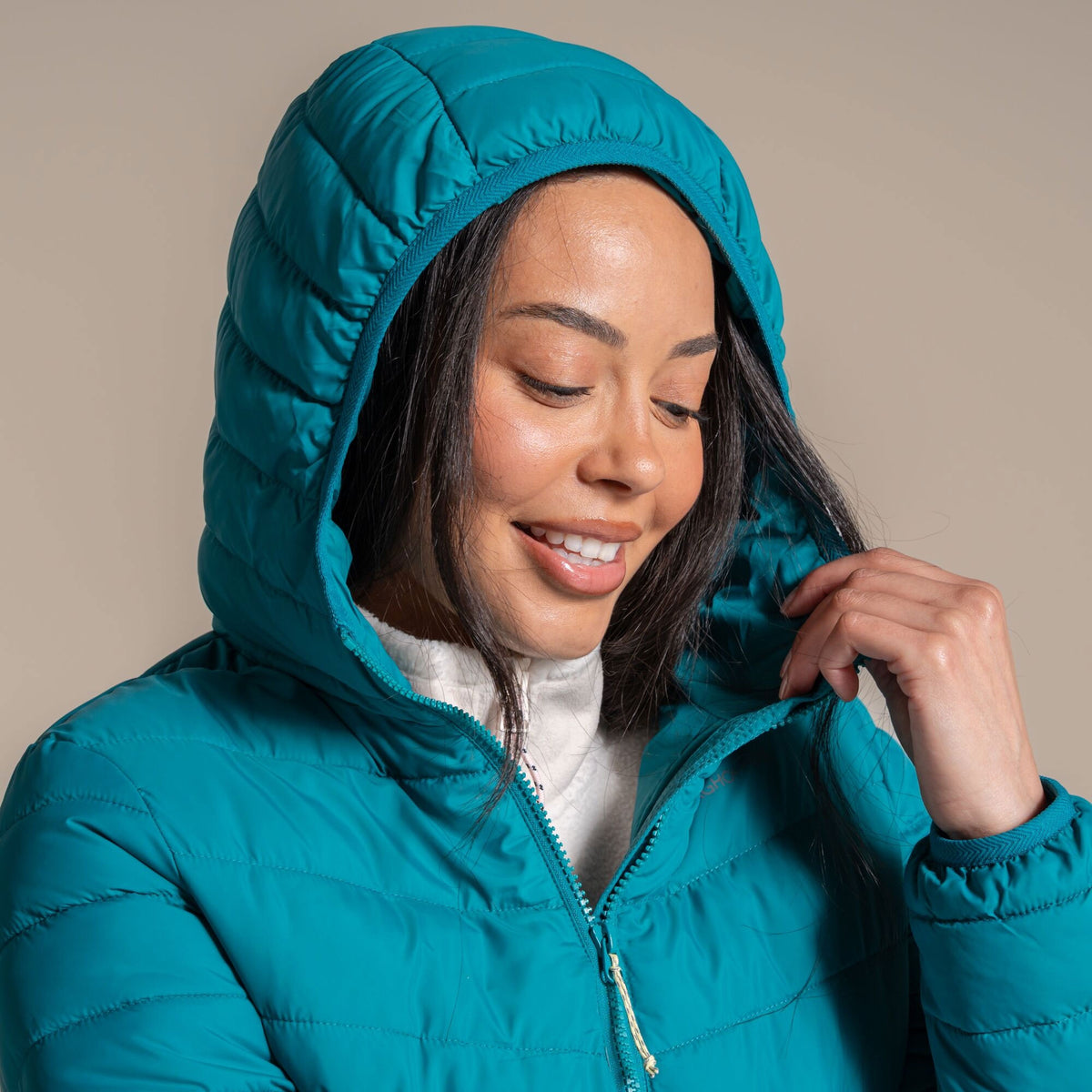 Craghoppers Women's Compresslite IX Hooded Insulating Jacket | Empress Teal Clothing Craghoppers