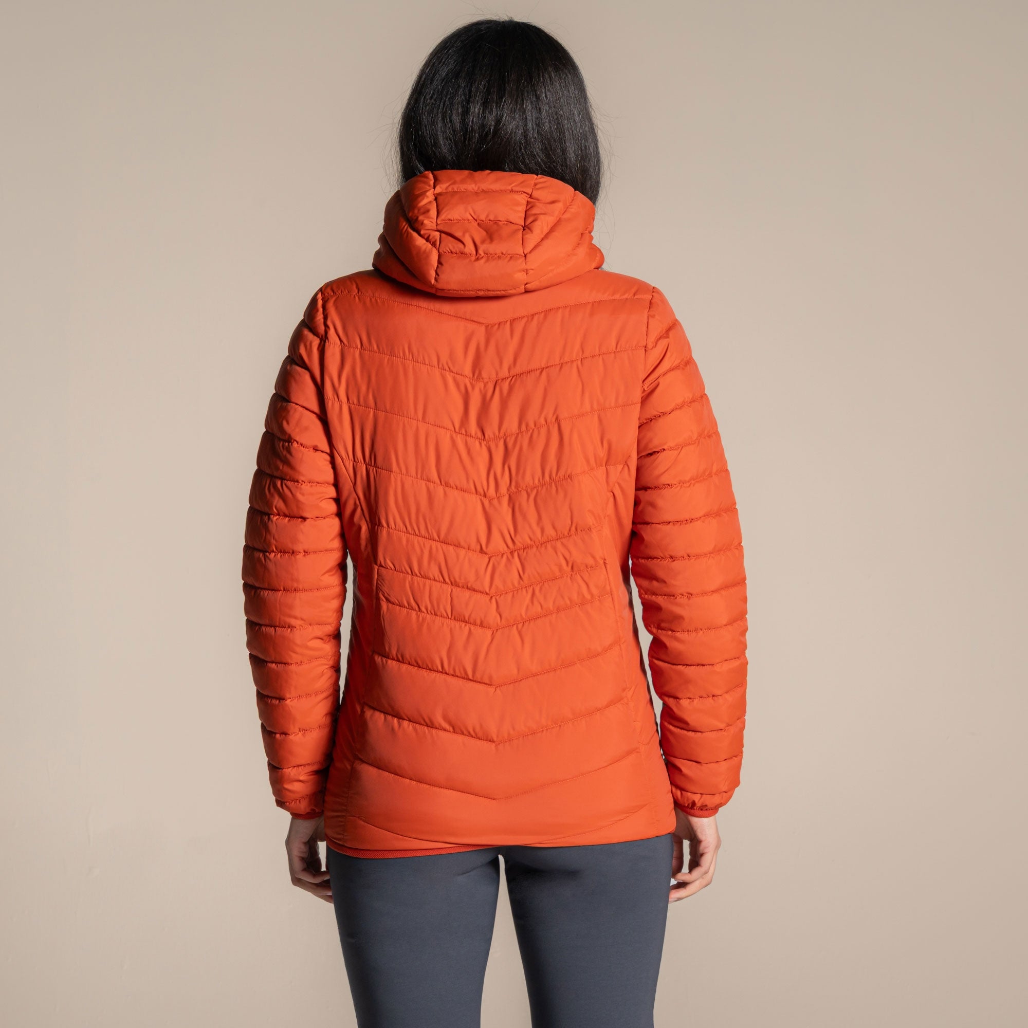 Craghoppers Women's Compresslite IX Hooded Insulating Jacket | Carnelian Orange Clothing Craghoppers