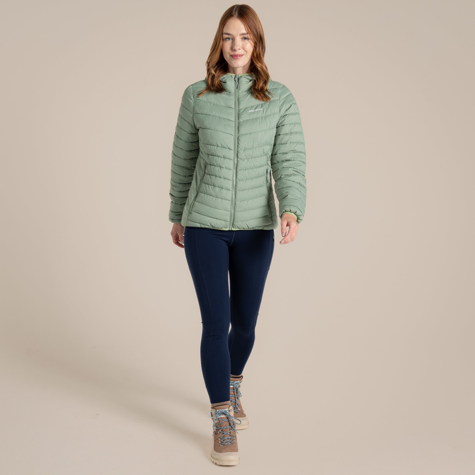 Craghoppers Women's Compresslite IX Hooded Insulating Jacket | Deep Bud Green Clothing Craghoppers