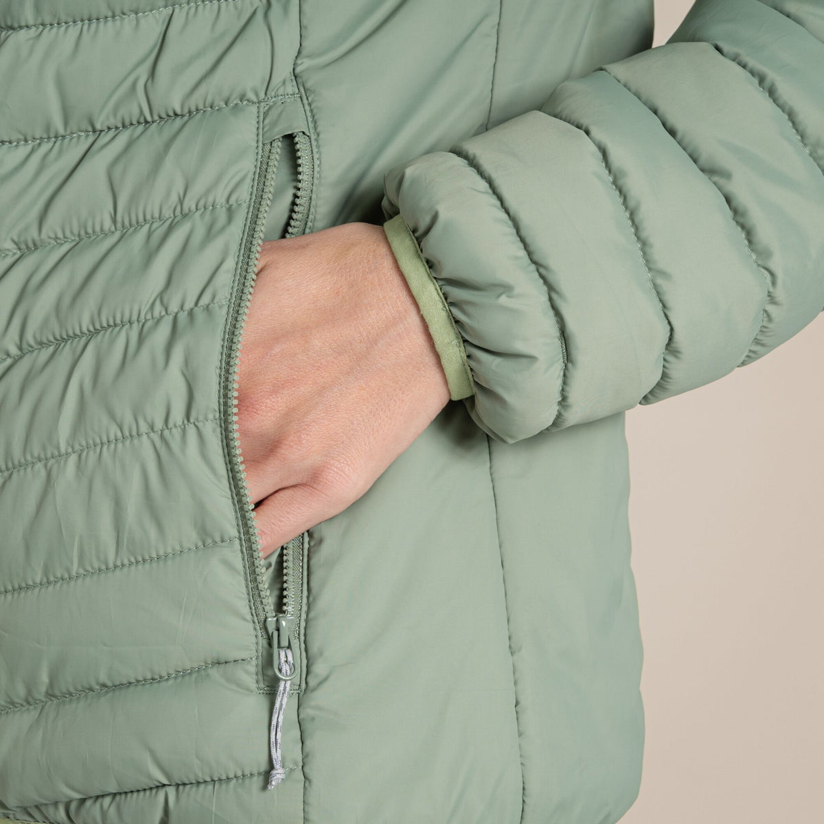 Craghoppers Women's Compresslite IX Hooded Insulating Jacket | Deep Bud Green Clothing Craghoppers
