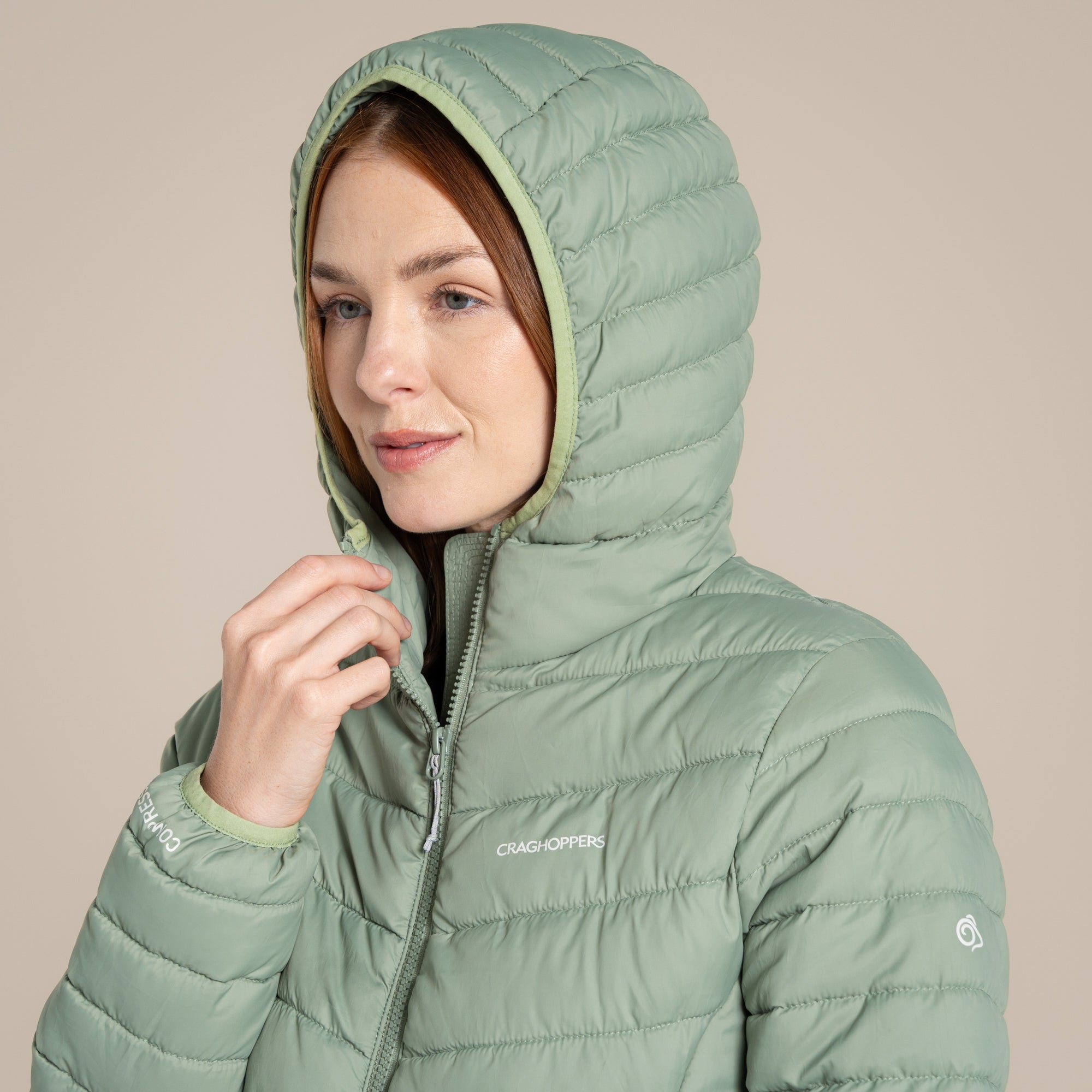 Craghoppers Women's Compresslite IX Hooded Insulating Jacket | Deep Bud Green Clothing Craghoppers