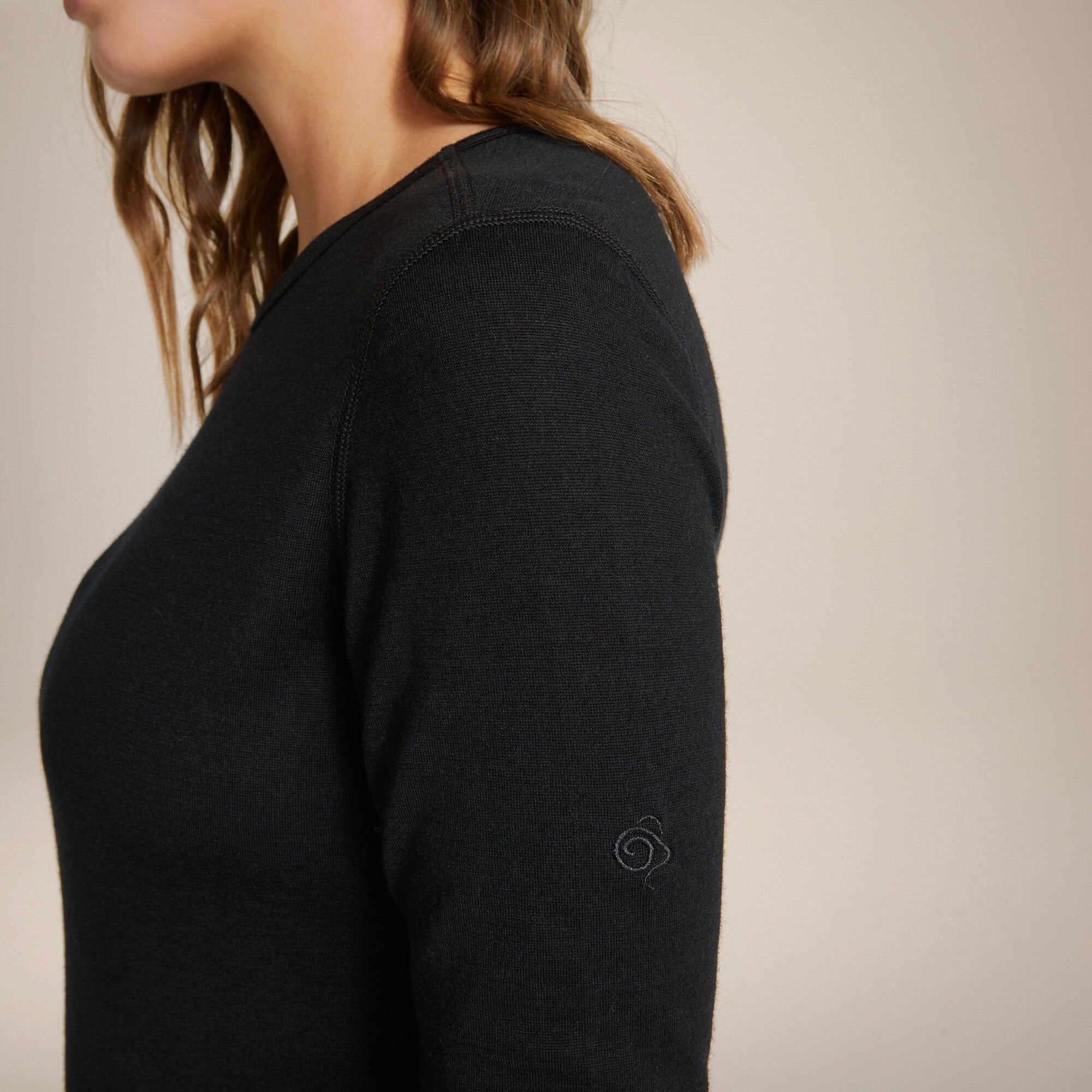 Craghoppers Women's Merino Crew Neck Long Sleeved Baselayer II | Black Clothing Craghoppers