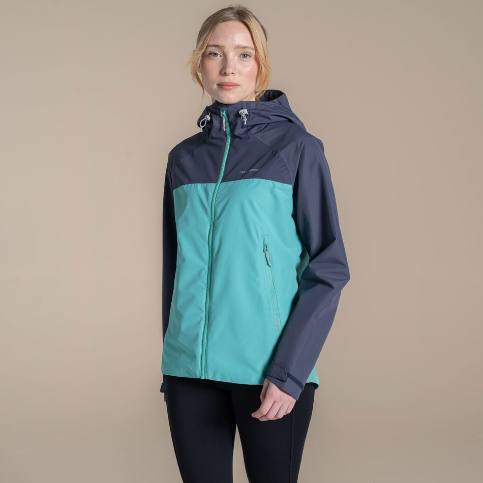 Craghoppers Women's Vanth Waterproof Jacket | Glazed Aqua / Anthracite Clothing Craghoppers