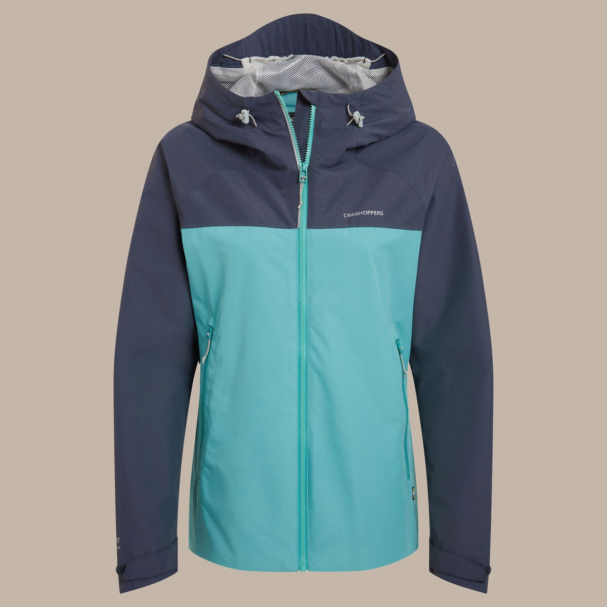 Craghoppers Women's Vanth Waterproof Jacket | Glazed Aqua / Anthracite Clothing Craghoppers