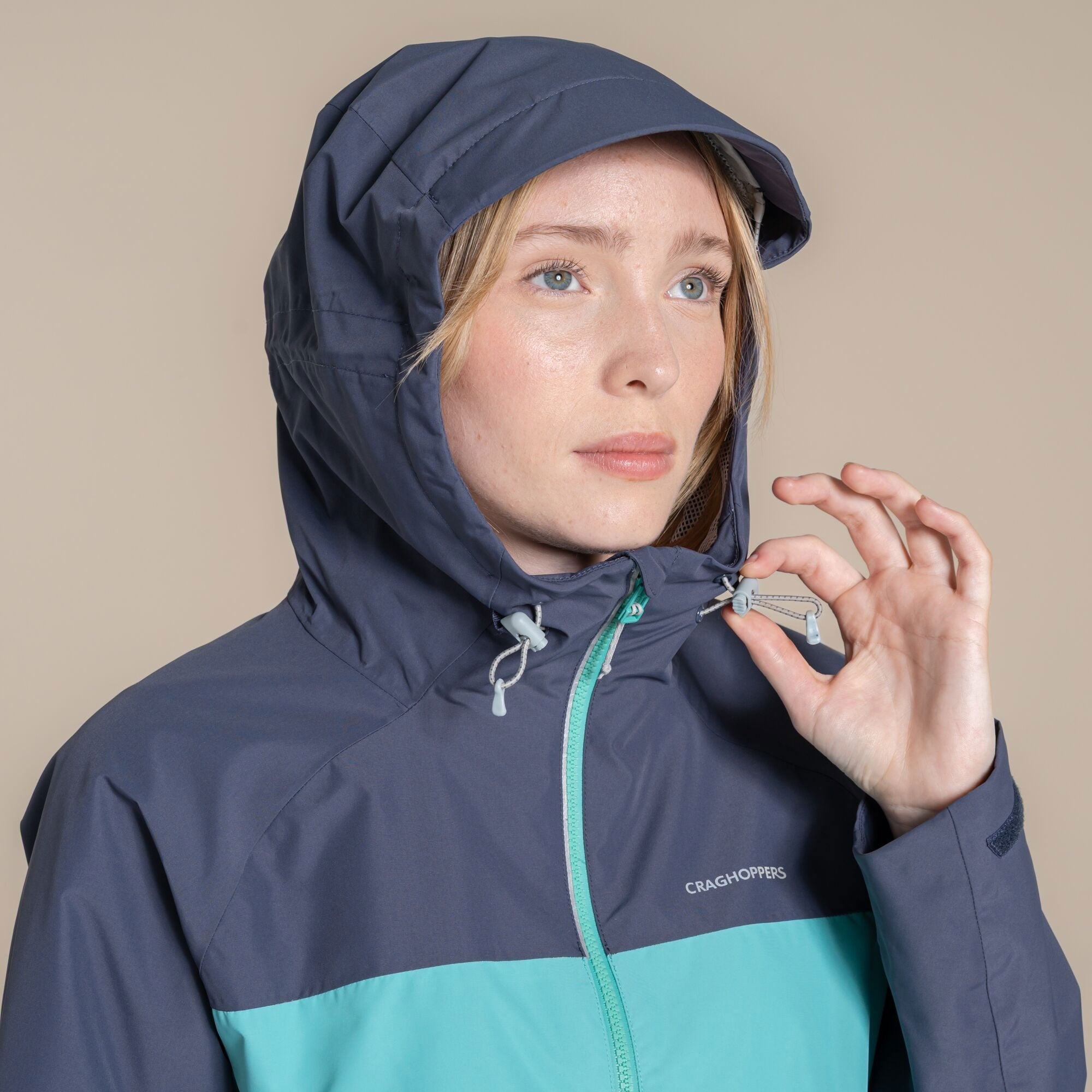 Craghoppers Women's Vanth Waterproof Jacket | Glazed Aqua / Anthracite Clothing Craghoppers