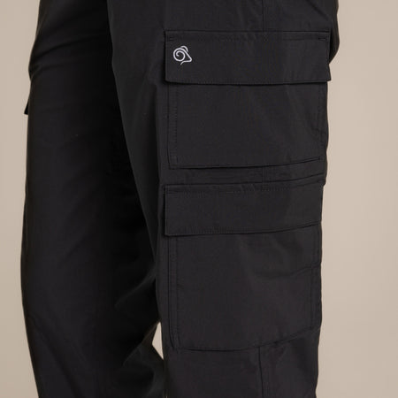 Craghoppers Women's Natales Waterproof Lightweight Cargo Trousers | Black Clothing Craghoppers