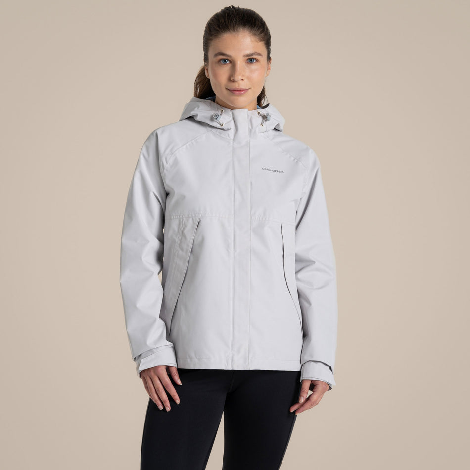 Craghoppers Women's Ossus Waterproof Jacket | Light Grey Clothing Craghoppers