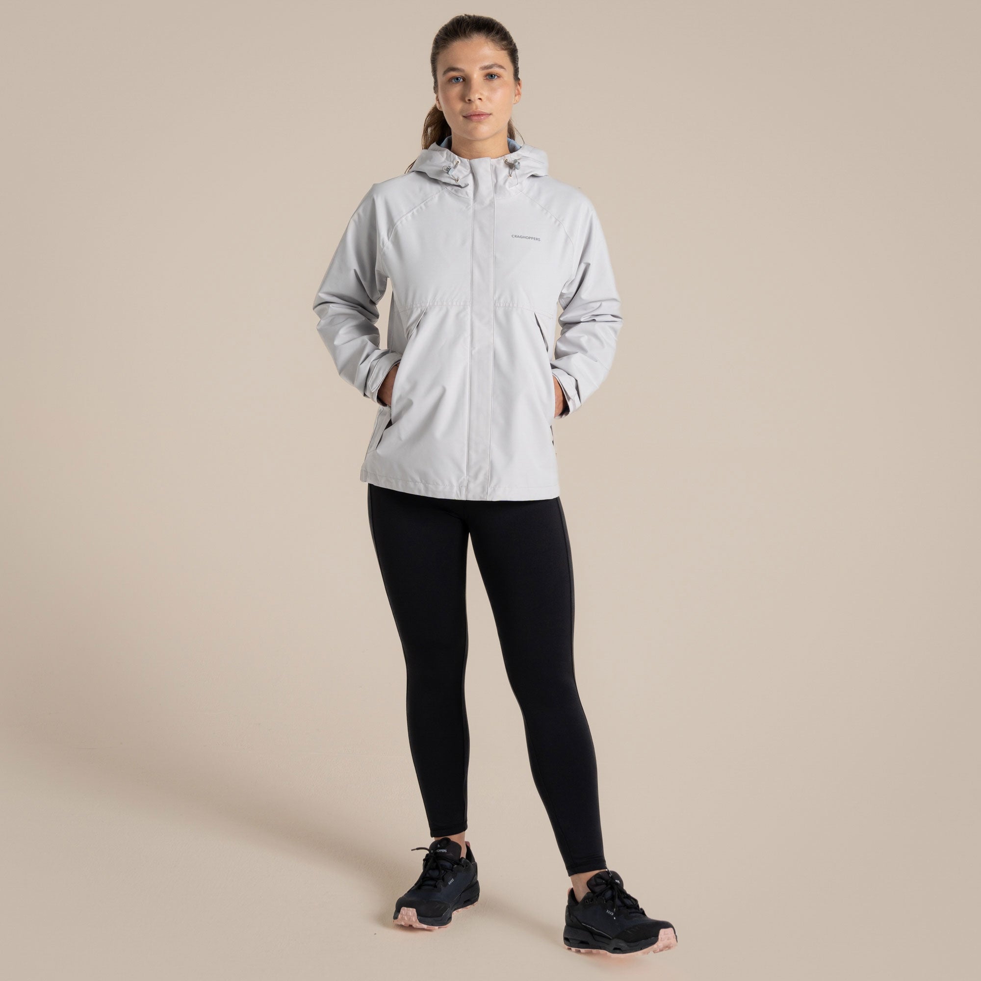 Craghoppers Women's Ossus Waterproof Jacket | Light Grey Clothing Craghoppers