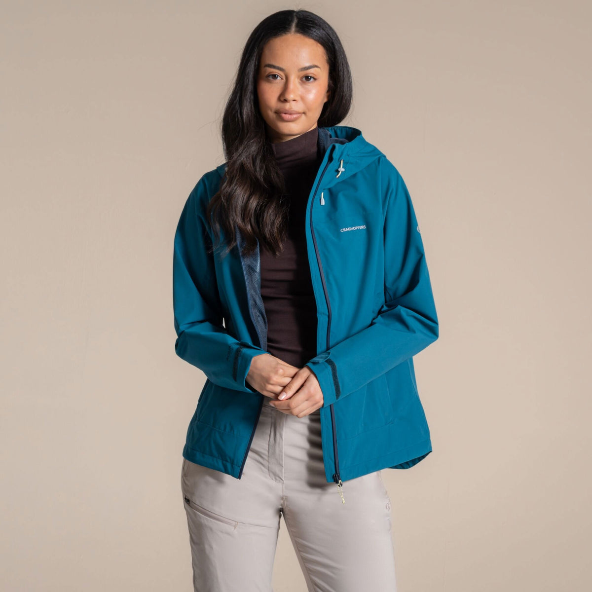 Craghoppers Women's Zohra Waterproof Jacket | Teal Sapphire Clothing Craghoppers
