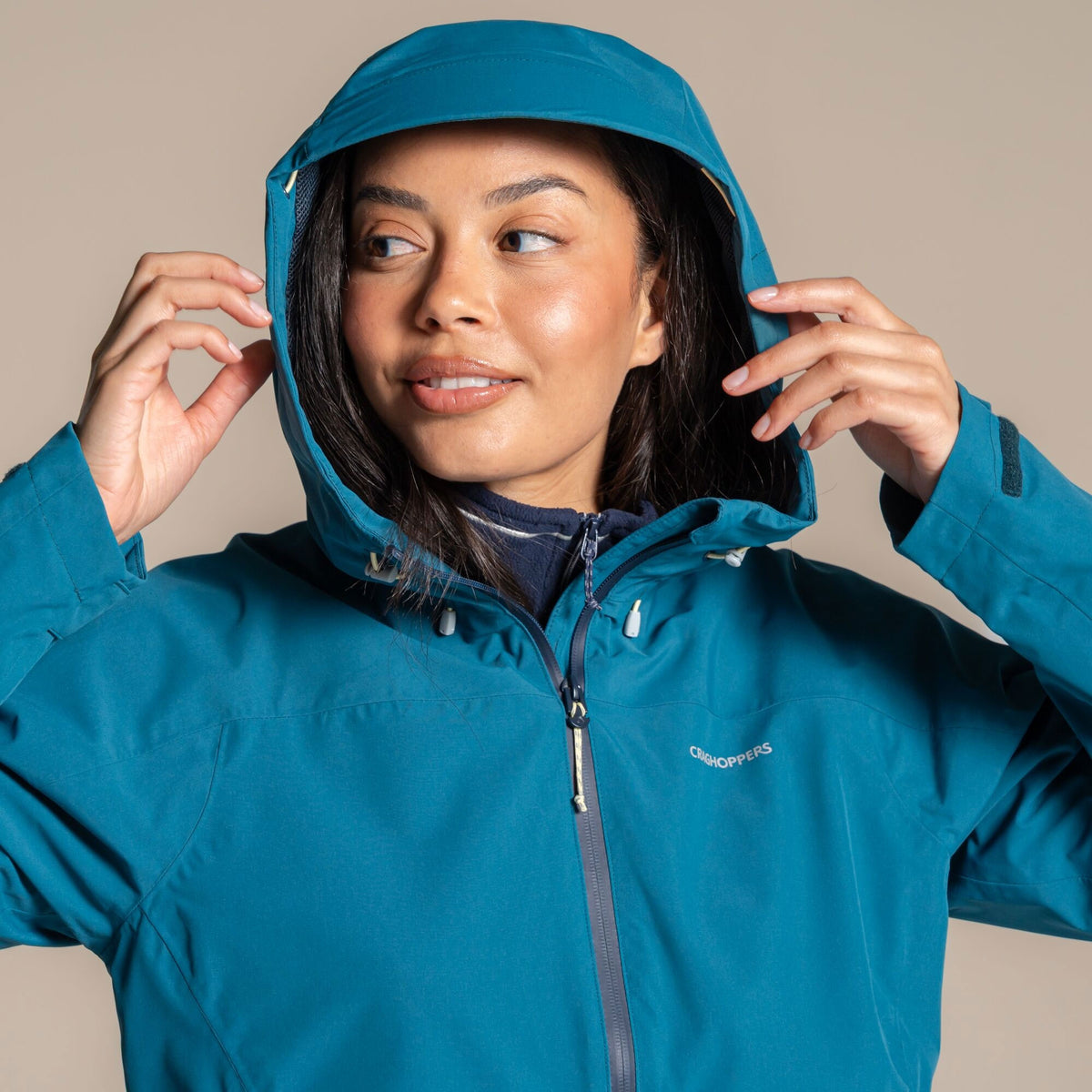 Craghoppers Women's Zohra Waterproof Jacket | Teal Sapphire Clothing Craghoppers