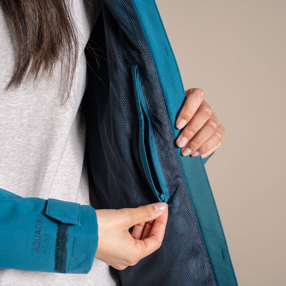 Craghoppers Women's Zohra Waterproof Jacket | Teal Sapphire Clothing Craghoppers