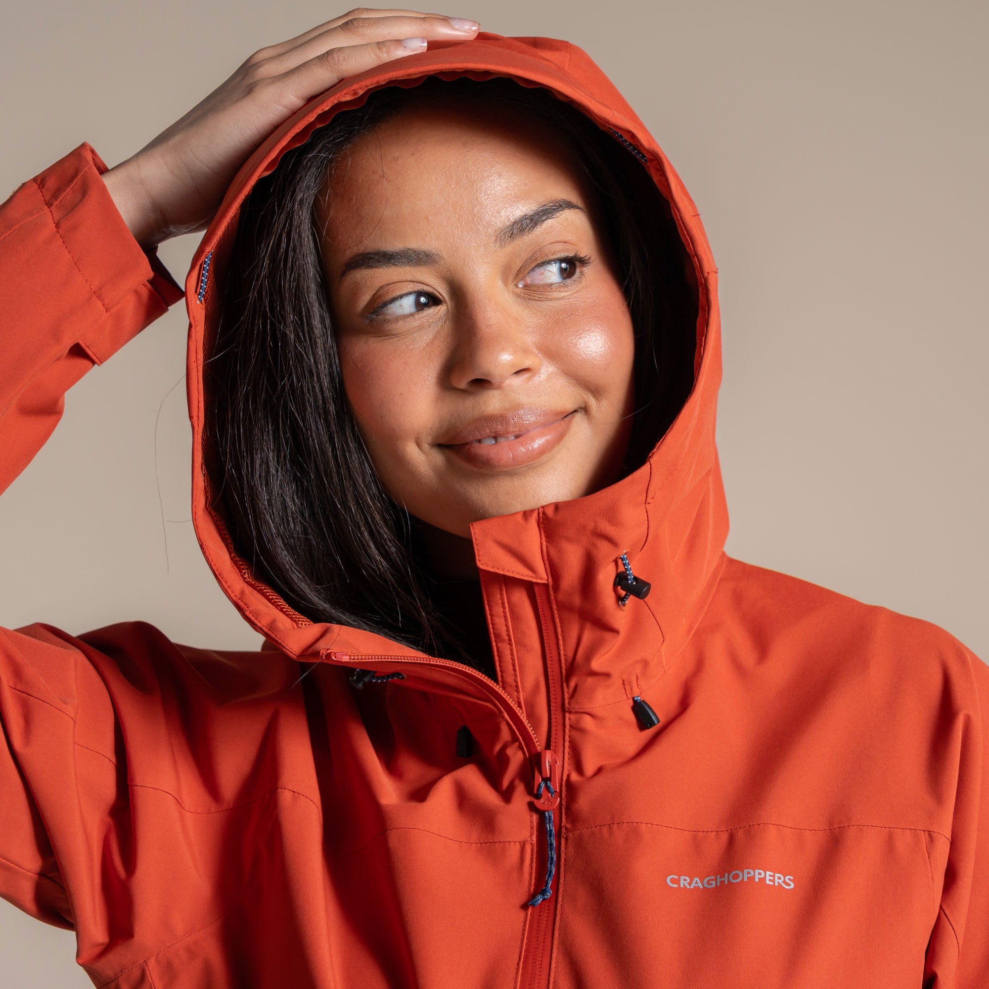 Craghoppers Women's Zohra Waterproof Jacket | Carnelian Orange Clothing Craghoppers