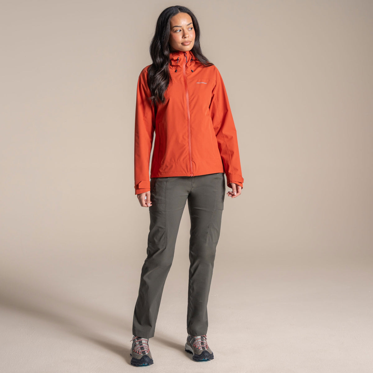 Craghoppers Women's Zohra Waterproof Jacket | Carnelian Orange Clothing Craghoppers