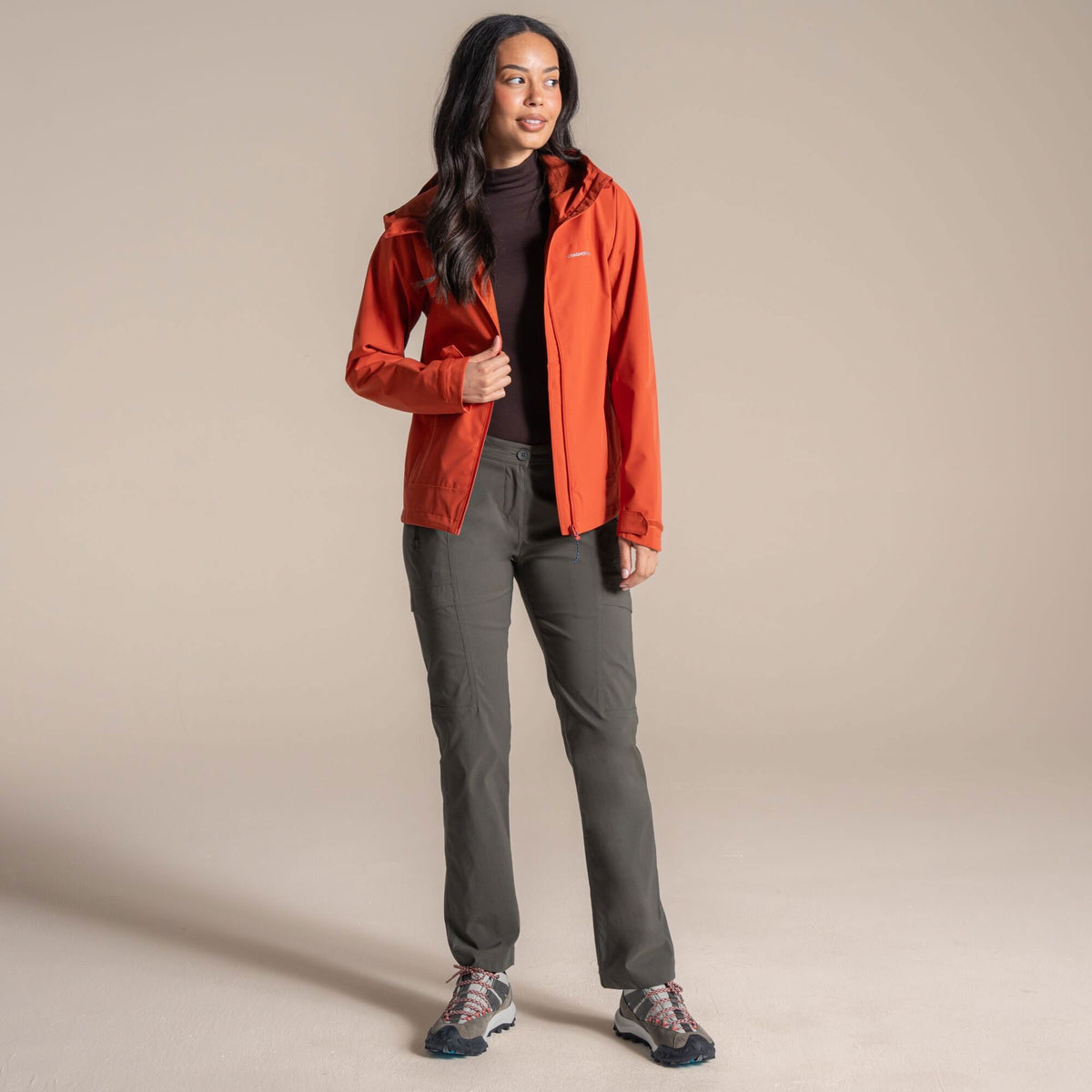 Craghoppers Women's Zohra Waterproof Jacket | Carnelian Orange Clothing Craghoppers