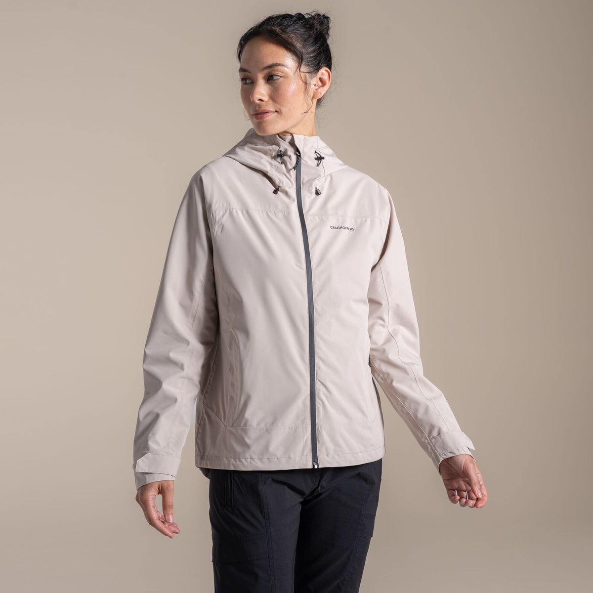 Craghoppers Women's Zohra Waterproof Jacket | Soft Mushroom Clothing Craghoppers