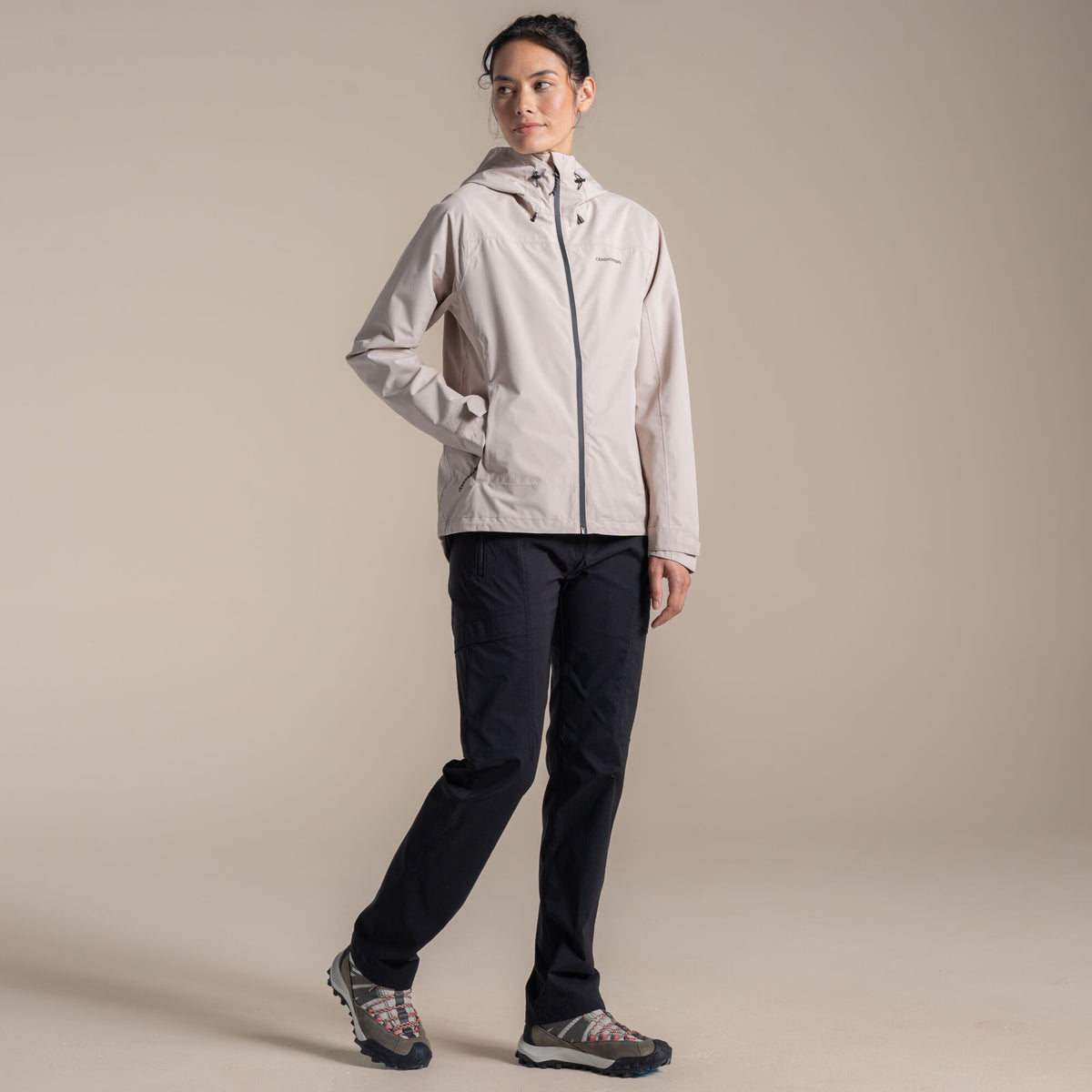 Craghoppers Women's Zohra Waterproof Jacket | Soft Mushroom Clothing Craghoppers
