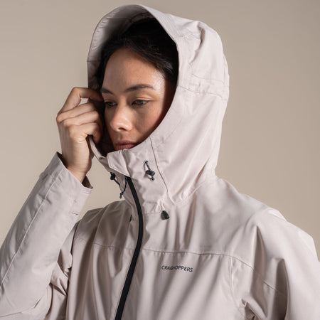 Craghoppers Women's Zohra Waterproof Jacket | Soft Mushroom Clothing Craghoppers