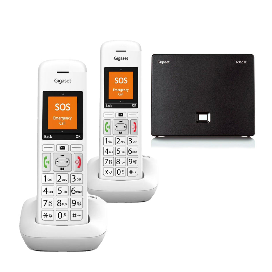 Gigaset E390A Premium VoIP Phone, Twin Handset Landline Phones Gigaset   