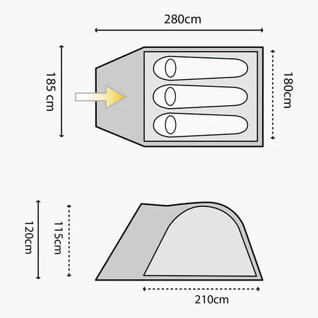 Highlander Juniper 3-Man Dome Tent Tents Highlander   