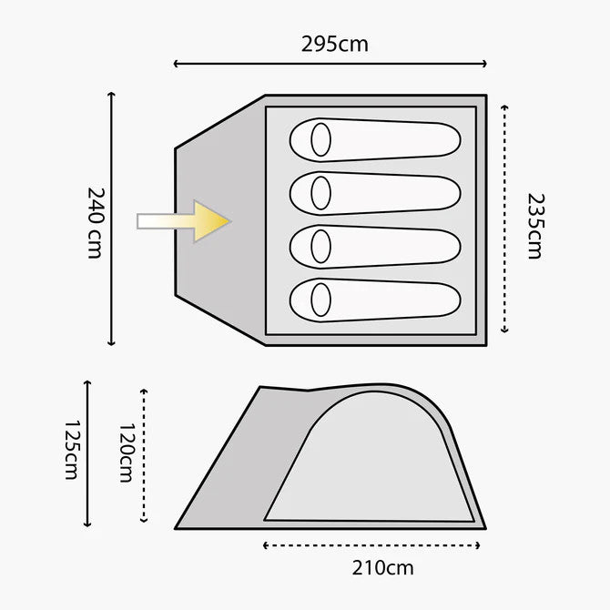 Highlander Juniper 4-Man Dome Tent Tents Highlander   