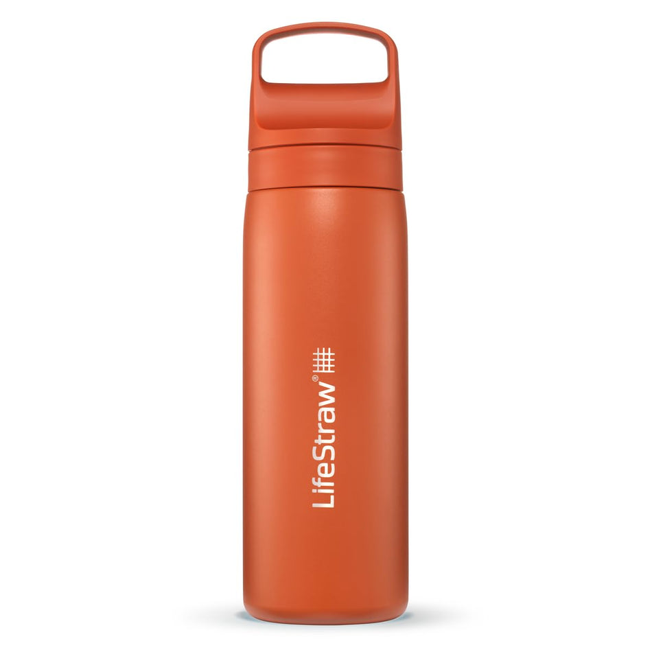 LifeStraw Go Series Stainless Steel Water Filter Bottle 500ml Kyoto Orange Water Bottle Lifestraw