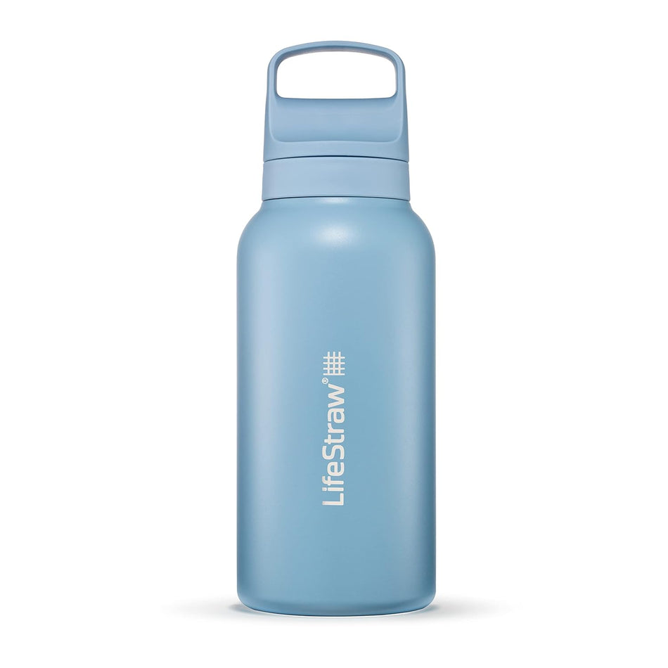 LifeStraw Go 2.0 Stainless Steel Water Filter Bottle 700ml - Icelandic Blue Water Bottle Lifestraw