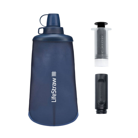 LifeStraw Peak Series Collapsible Squeeze Bottle 650ml - Mountain Blue Water Bottle Lifestraw