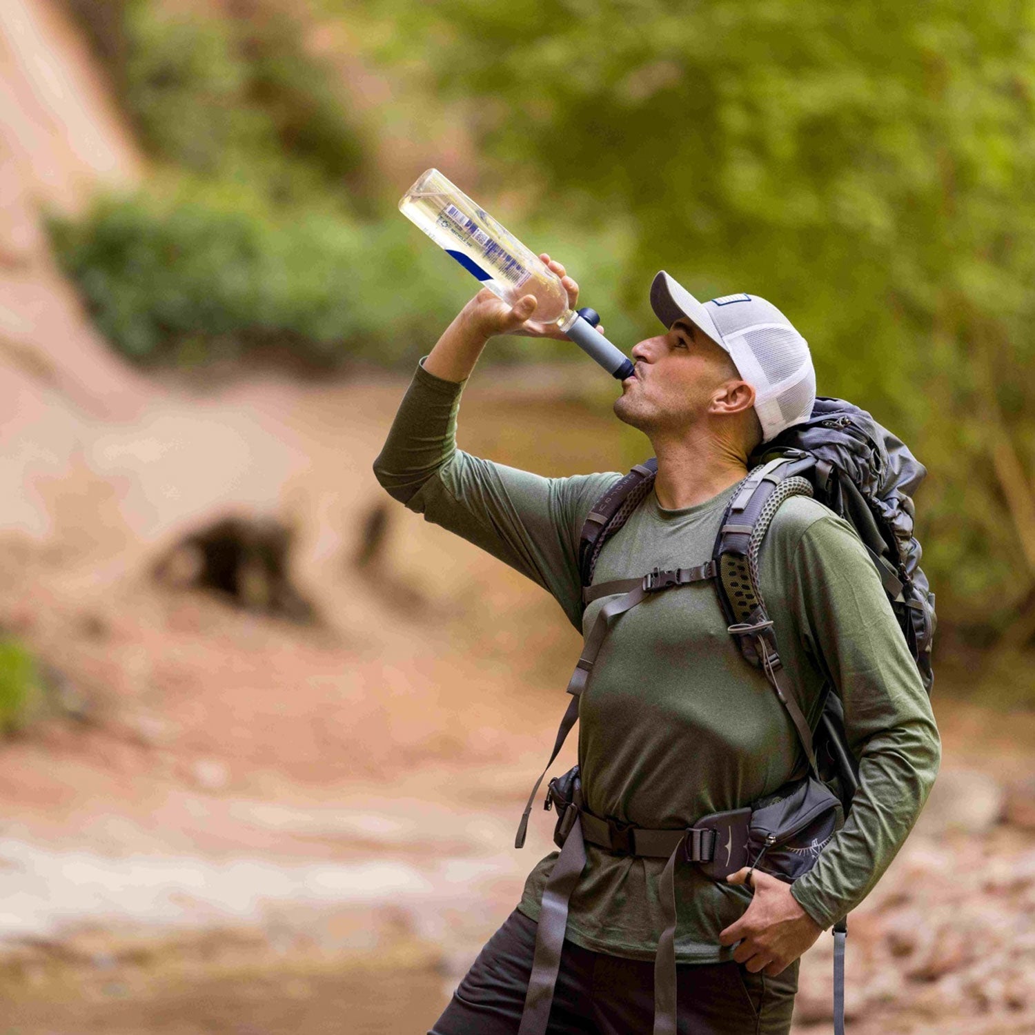 LifeStraw Peak Series Solo Personal Water Filter Straw - Mountain Blue Water Bottle Lifestraw