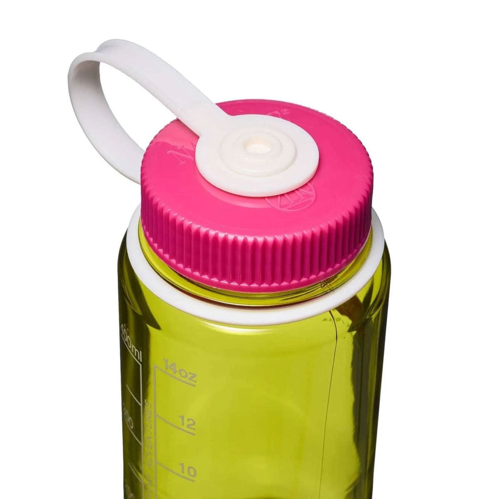 Nalgene Wide Mouth 500ml Tritan Renew Water Bottle - Endive - Fuchsia Purple Cap Water Bottle Nalgene