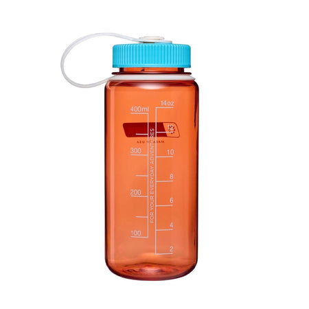 Nalgene Wide Mouth 500ml Tritan Renew Water Bottle - Flame - Blue Atoll Cap Water Bottle Nalgene
