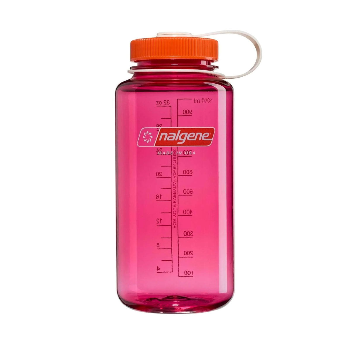 Nalgene Wide Mouth 1L Tritan Renew Water Bottle - Fuchsia Purple - Flame Cap Water Bottle Nalgene