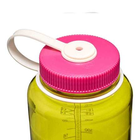 Nalgene Wide Mouth 1L Tritan Renew Water Bottle - Endive - Fuchsia Purple Cap Water Bottle Nalgene