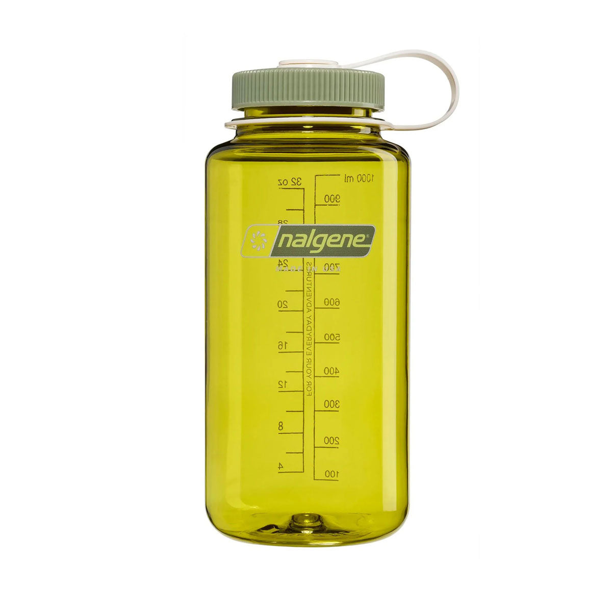 Nalgene Wide Mouth 1L Tritan Renew Water Bottle - Endive - Oil Green Cap Water Bottle Nalgene