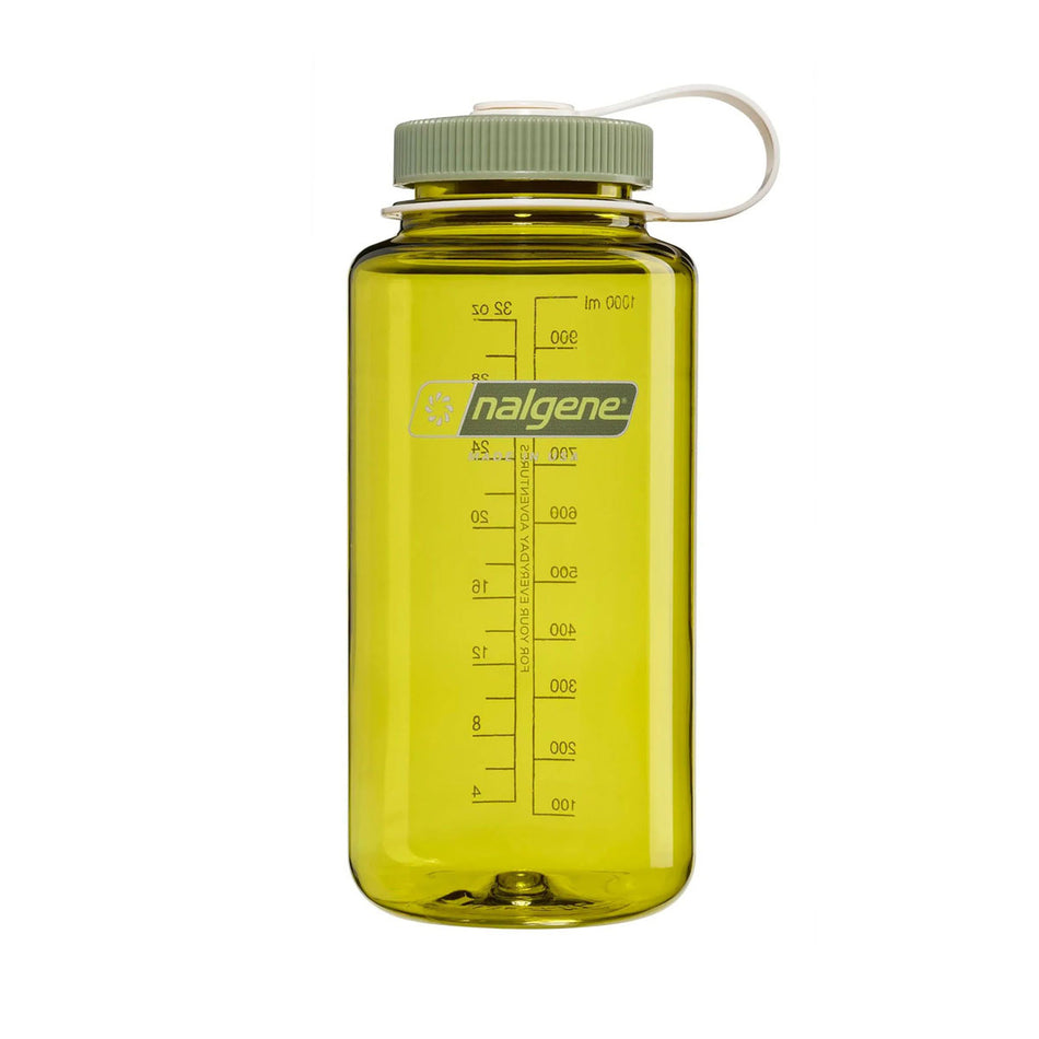 Nalgene Wide Mouth 1L Tritan Renew Water Bottle - Endive - Oil Green Cap Water Bottle Nalgene
