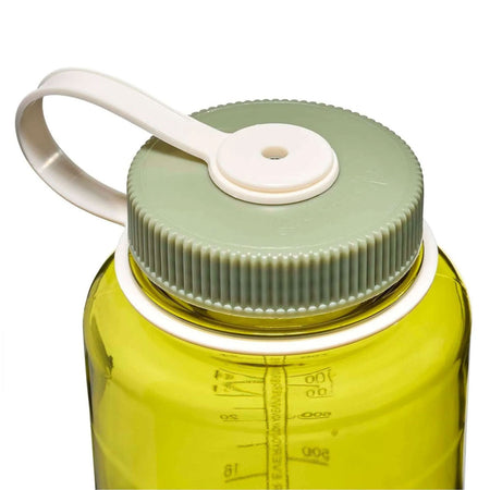 Nalgene Wide Mouth 1L Tritan Renew Water Bottle - Endive - Oil Green Cap Water Bottle Nalgene
