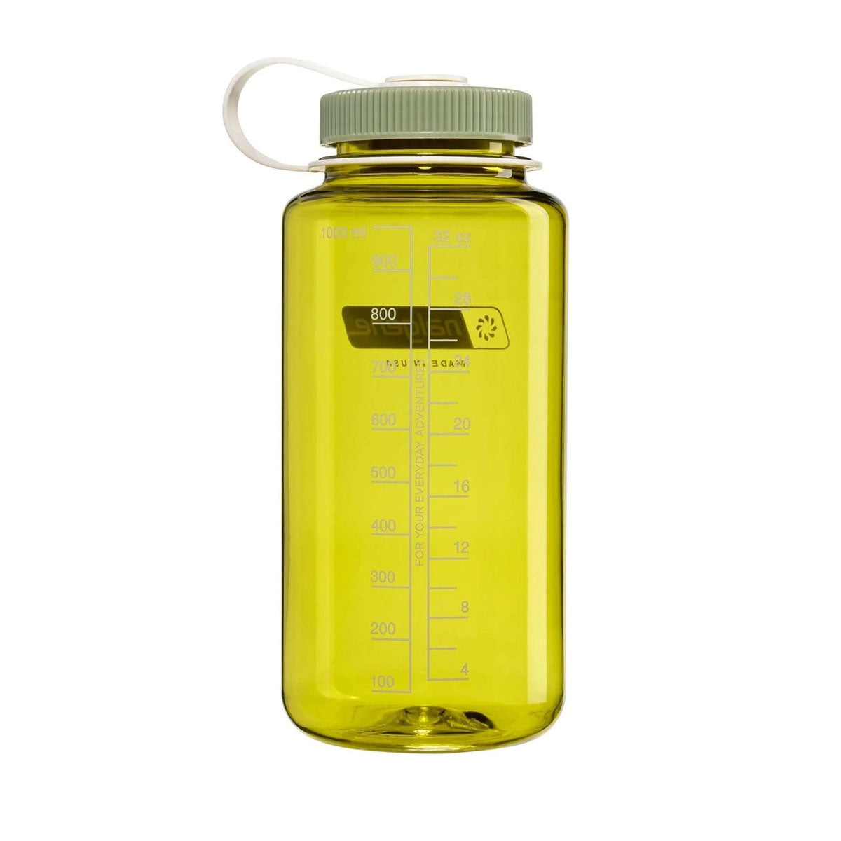 Nalgene Wide Mouth 1L Tritan Renew Water Bottle - Endive - Oil Green Cap Water Bottle Nalgene