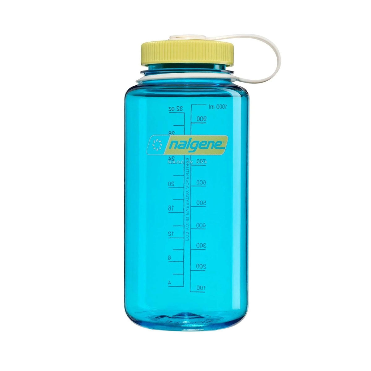 Nalgene Wide Mouth 1L Tritan Renew Water Bottle - Blue Atoll - Endive Cap Water Bottle Nalgene