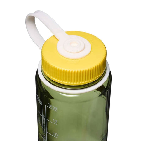 Nalgene Wide Mouth 500ml Tritan Renew Water Bottle - Oil Green - Freesia Cap Water Bottle Nalgene