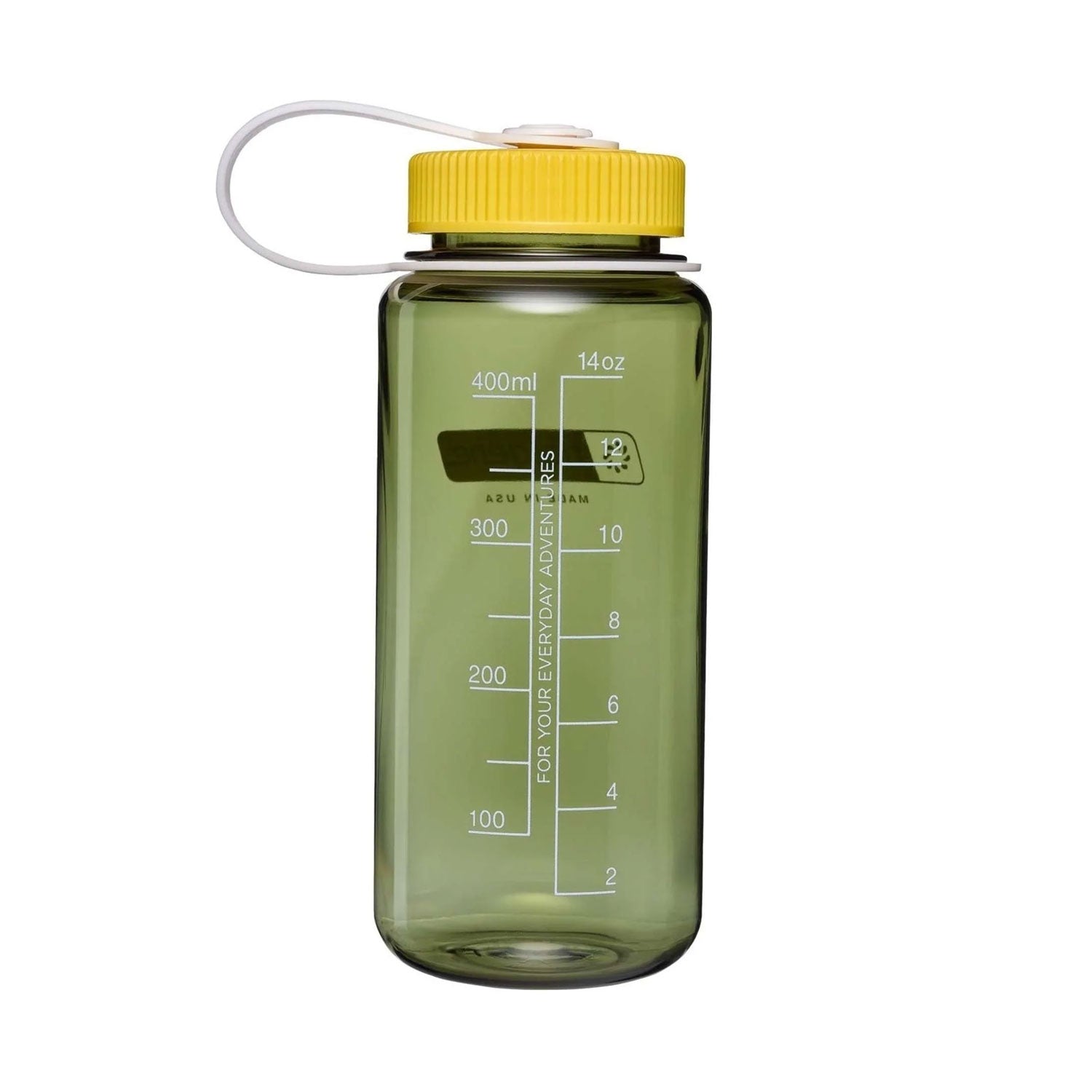 Nalgene Wide Mouth 500ml Tritan Renew Water Bottle - Oil Green - Freesia Cap Water Bottle Nalgene