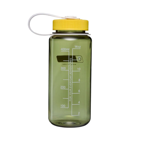Nalgene Wide Mouth 500ml Tritan Renew Water Bottle - Oil Green - Freesia Cap Water Bottle Nalgene