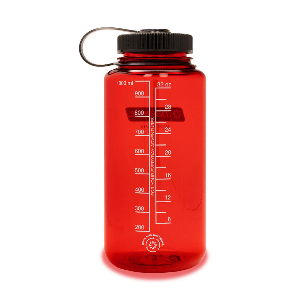 Nalgene Wide Mouth 1L Tritan Sustain Water Bottle - Red Water Bottle Nalgene