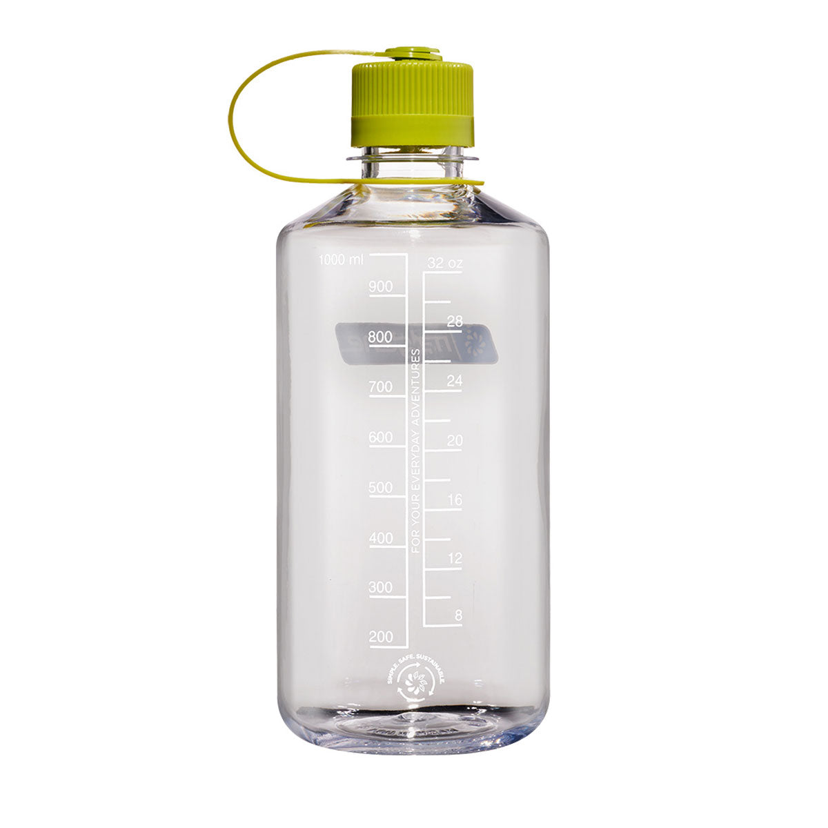 Nalgene Narrow Mouth 1L Tritan Sustain Water Bottle - Clear (Green Cap) Water Bottle Nalgene