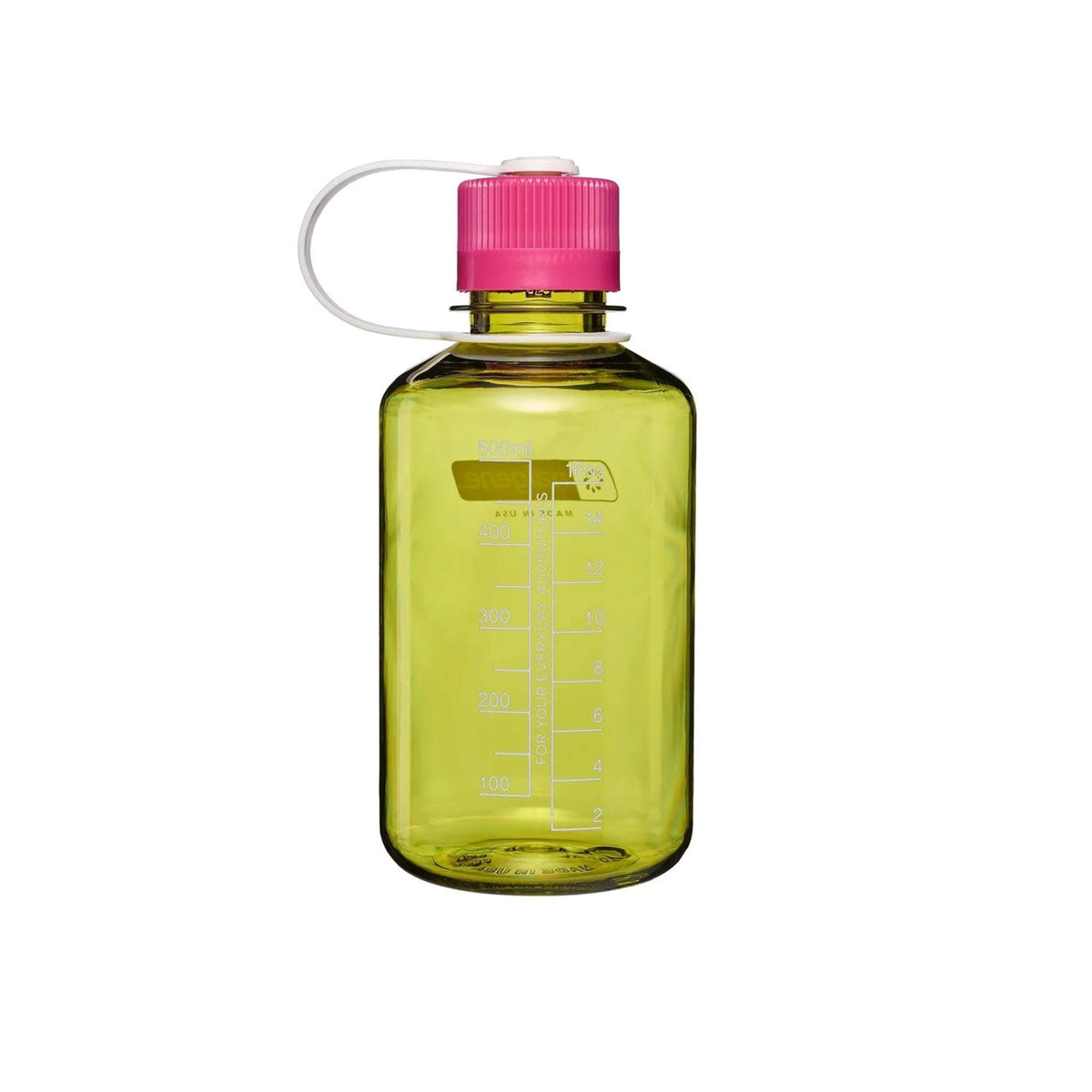 Nalgene Narrow Mouth 500ml Tritan Renew Water Bottle - Endive - Fuchsia Purple Cap Water Bottle Nalgene