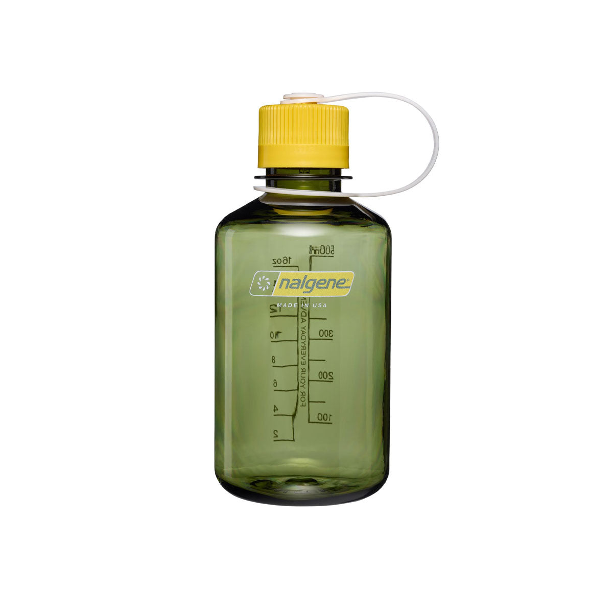 Nalgene Narrow Mouth 500ml Tritan Renew Water Bottle - Oil Green - Freesia Cap Water Bottle Nalgene