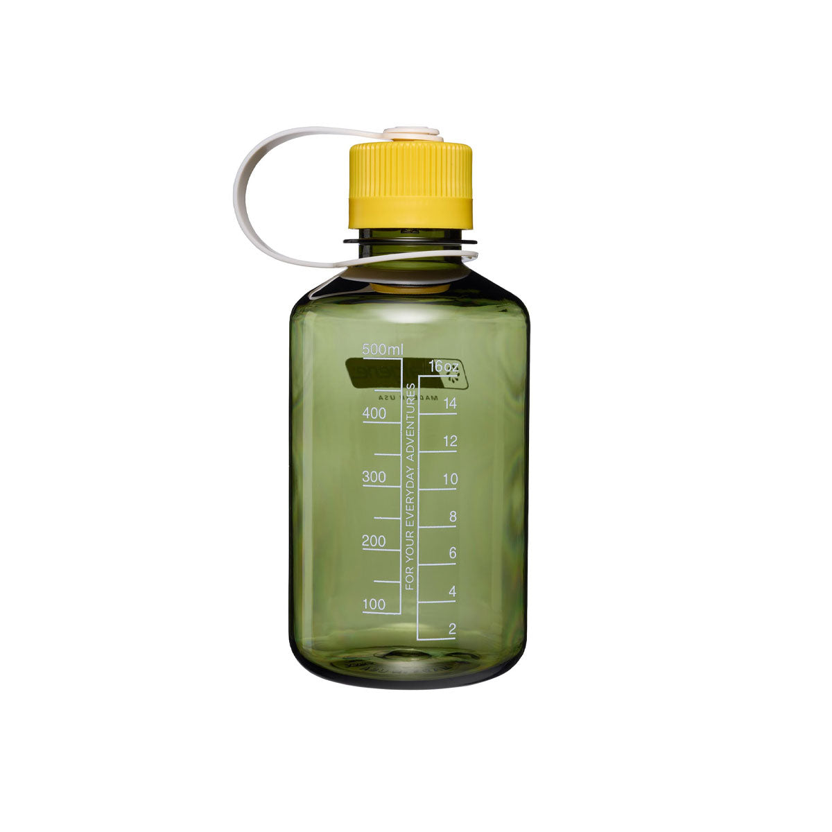 Nalgene Narrow Mouth 500ml Tritan Renew Water Bottle - Oil Green - Freesia Cap Water Bottle Nalgene