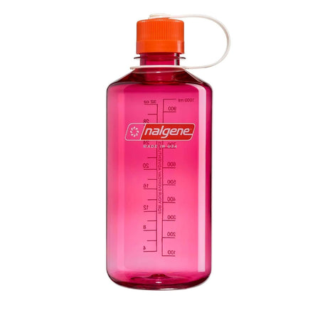 Nalgene Narrow Mouth 1L Tritan Renew Water Bottle - Fuchsia Purple - Flame Cap Water Bottle Nalgene