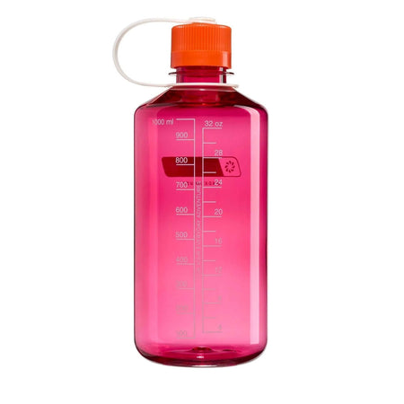 Nalgene Narrow Mouth 1L Tritan Renew Water Bottle - Fuchsia Purple - Flame Cap Water Bottle Nalgene