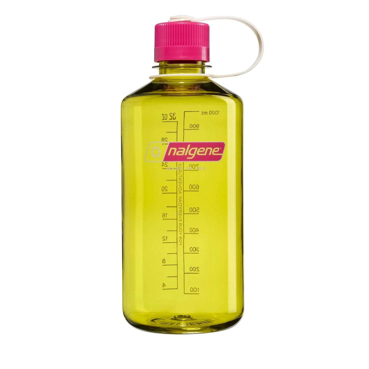 Nalgene Narrow Mouth 1L Tritan Renew Water Bottle - Endive - Fuchsia Purple Cap Water Bottle Nalgene