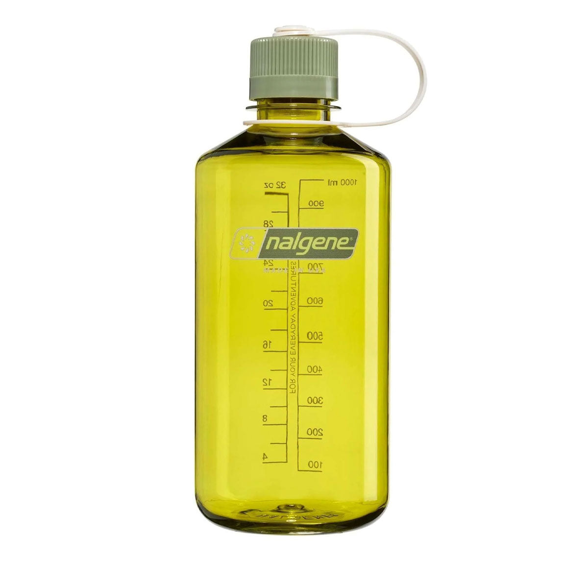 Nalgene Narrow Mouth 1L Tritan Renew Water Bottle - Endive - Oil Green Cap Water Bottle Nalgene