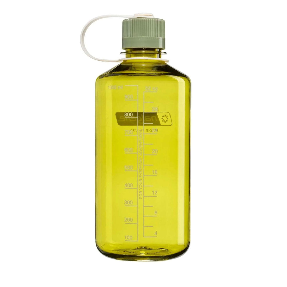 Nalgene Narrow Mouth 1L Tritan Renew Water Bottle - Endive - Oil Green Cap Water Bottle Nalgene